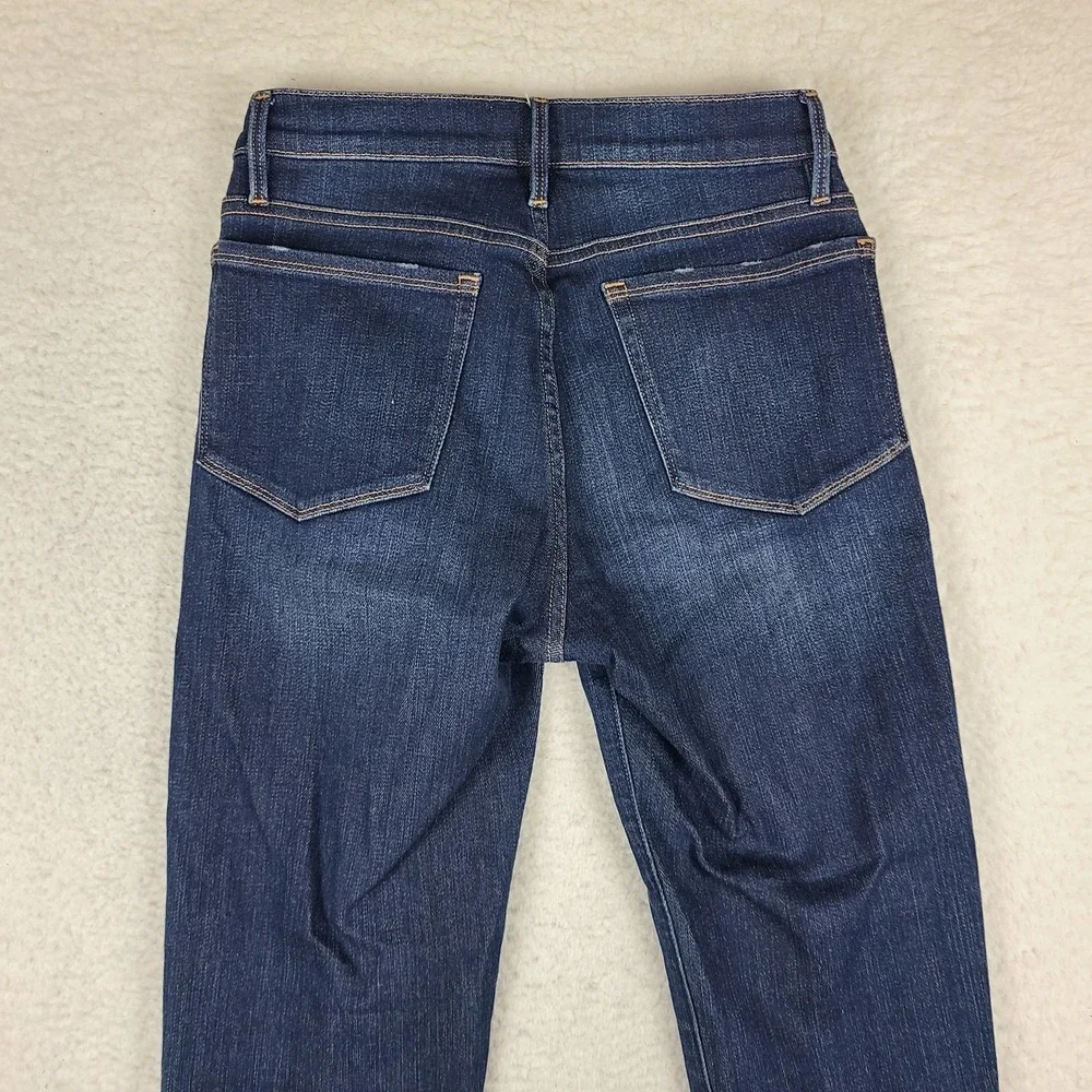 FRAME Jeans Womens 26x27 Blue Le Nouveau Straight Dark Wash Denim - Picture 11 of 14